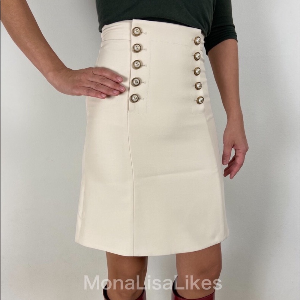 New GUCCI white buttoned midi skirt - Picture 1 of 7